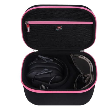 FBLFOBELI Hard Case for Walker's Razor Slim/Howard Leight Shooting Ear Protection Electronic Shooting Muffs Earmuff - color: Rose Red