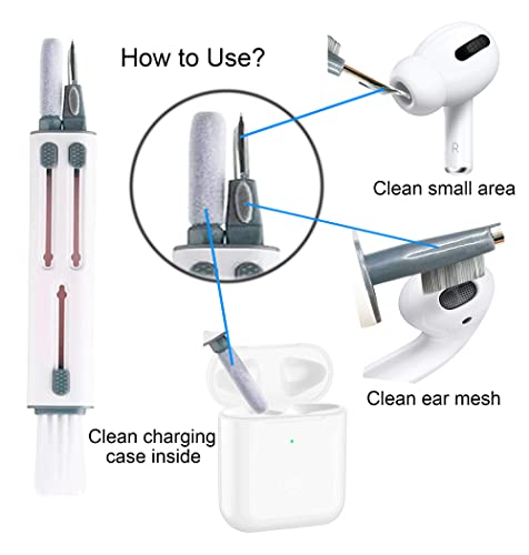 Cleaner Kit Compatible with Airpod Pro 1st 2nd 3rd Generation, Cleaning Kit and Keyboard Brush Gen 3 2 1, Pen Ear Bud Cleaning Tool for Earbuds, Laptop, Phone, (White)