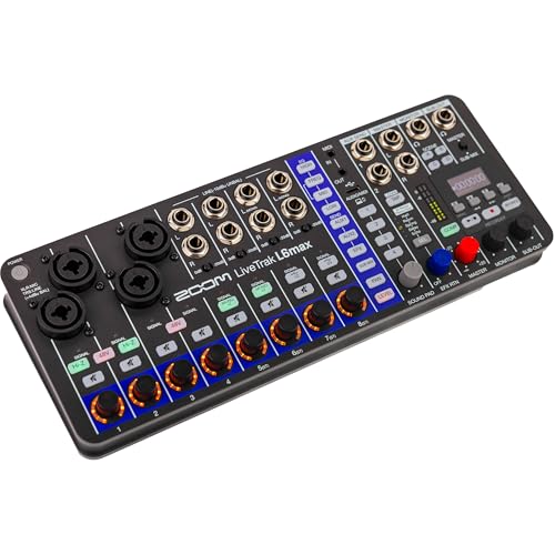 Zoom LiveTrak L-6max 12-Channel Mixer & + MDR-7506 Headphones Bundle | For Music, Podcasting & Live Sound + Battery Charger + XLR Cable + Cleaning Cloth + Wire Straps