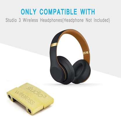 Studio 3 Replacement Headband White& Hinge Replacement Gold for Beats Studio 3 Headphone,Durable Repair Kit Replacement Parts Set(