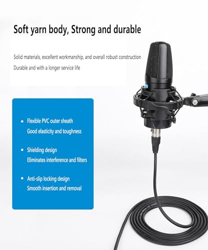 5 Pin XLR Connector, XLR Microphone Cable, Balanced Male to Female Connections for Microphone and Audio Interface (3 Meter/10Ft)