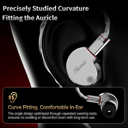 CCA Phoenix in-Ear Monitor Headphones – Dual-Magnet Dynamic Driver IEM with HiFi Clear Sound & Deep Bass, Full-Metal Professional Gaming Earbuds for Musicians, Singers, and Audiophiles(USB C Plug) - color: Purple, style: Without Mic,USB-C