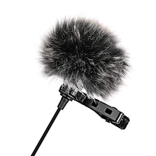 Lapel Mic Windscreen, Portable Audio Furry Wind Muff Outdoor Microphones Comfortable Soft Lavalier(Black&White) - color: Black&White