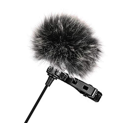 Lapel Mic Windscreen, Portable Audio Furry Wind Muff Outdoor Microphones Comfortable Soft Lavalier(Black&White) - color: Black&White