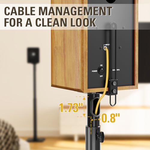 Mounting Dream Height Adjustable Speaker Stands for Bookshelf Speakers | Universal Fit, 11 lbs Capacity, Set of 2 for Bose Polk JBL Sony Yamaha - 42" Max Height - size: 9.4" W x 18" H Speaker