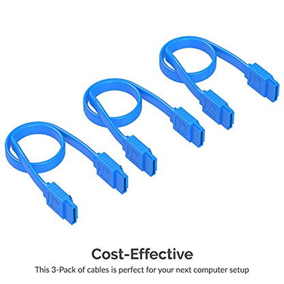 SABRENT SATA III (6 Gbit/s) Right Angle Data Cable with Locking Latch + SATA III (6 Gbit/s) Straight Data Cable with Locking Latch for HDD