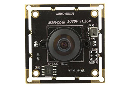 ELP H.264 1080P USB Camera Module with Microphone Wide Angle Fisheye Webcam | 180degree FHD PC Camera for Computer, UVC USB2.0 Lightburn Camera for Laser, Home Security, Embedded Machine Vision, Robotics - size: 180degree lens
