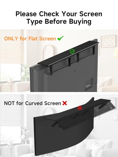 Bracwiser No Drill TV Top Shelf, 16.7 inch Wide Adjustable Monitor Top Mounting Bracket Platform Holds Soundbar, Speaker, AV Receiver, Media Box, Game Console, Router Shelves, 2 Packs (CS106XM-2)