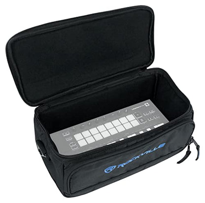 Rockville MB147 DJ Gear Mixer Gig Bag Case 14"x7"x6.5" + 13" Laptop Pocket | Dual Layer Foam Padding, Rugged Nylon, Rainproof, YKK Lockable Zippers, Shoulder Strap, Rubber Feet, Fits Controllers