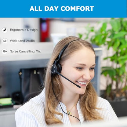 Mono Plantronic-QD Headset with Microphone - for Cables with 4-Pin Quick Disconnect Connector for Call Center Office (VTX100QD) - style: Mono-2