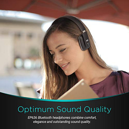 August EP636 Wireless Bluetooth On-Ear Headphones, Black - color: Black