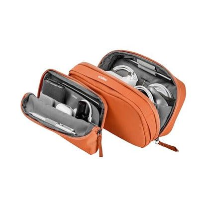 Orbitkey 2-in-1 Tech Accessory Pouch - Terracotta | Detachable Slim Sleeve | Organizes Cables & Chargers | Water-Resistant Fabric | Travel Ready - color: Terracotta