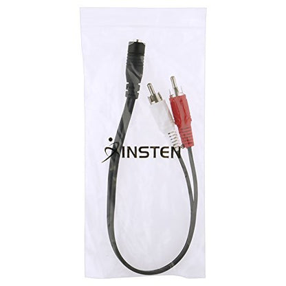 6" 3.5mm (F) to Dual RCA (M) Stereo Audio Cable (Black)