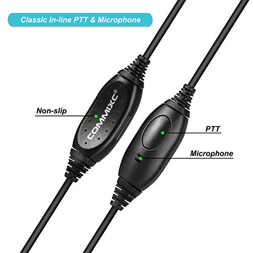 2-Pack 2-Way Radio Earpiece 3.5mm/2.5mm 2-Pin Compatible with Kenwood Bao F | Classic Walkie Headset with Mic, Two-Way Radios with PTT for Bao Feng