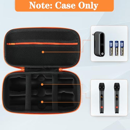 Wireless Microphone Case for 2, Fits JBL PartyBox, (Case Only)