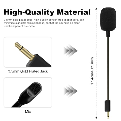 Replacement Microphone Compatible with Razer BlackShark V2, BlackShark V2 Pro Gaming Headsets, 3.5mm Game Boom Mic with Foam