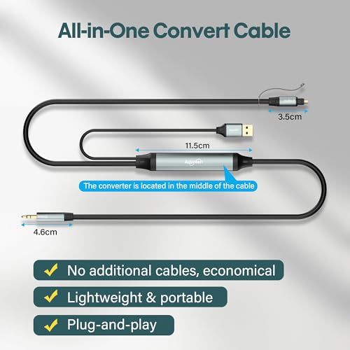 Adoreen Unidirectional 1/8" 3.5mm AUX Input to SPDIF/Toslink Output Optical Adapter Cable 10 Ft, Analog to Digital Audio Converter for Laptop PC Projector Gaming Consoles to Soundbar Amplifier - size: 10FT, style: 3.5mm to Optical