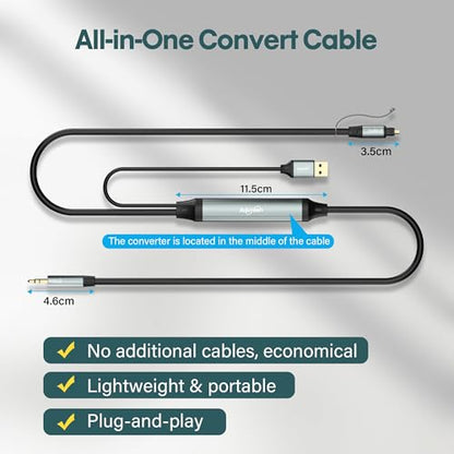 Adoreen Unidirectional 1/8" 3.5mm AUX Input to SPDIF/Toslink Output Optical Adapter Cable 10 Ft, Analog to Digital Audio Converter for Laptop PC Projector Gaming Consoles to Soundbar Amplifier - size: 10FT, style: 3.5mm to Optical