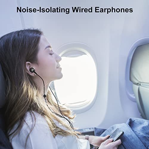 1Mii Wired Earbuds with Microphone and Volume Control, In Ear Headphones Magnetic with Deep Bass, Noise Isolating, High Sound Quality Earphones with 3.5mm Jack for Phone, Android, PC, iPad, MP3(Black)