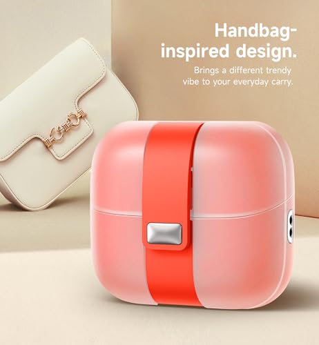 SURITCH for Samsung Galaxy Buds 3 Pro (2024) / Buds 3 (2024) / Buds 3 FE (2025) Case, Magnetic Cases with Cleaner Kit & Hanging Lanyard, Stylish Shockproof Cases Rugged Protective Cover, Orange - color: Orange