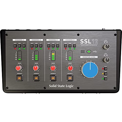 Solid State Logic SSL 12 12-In and 8-Out USB Audio Interface | Studio-Quality Audio for Professional Recording and Mixing