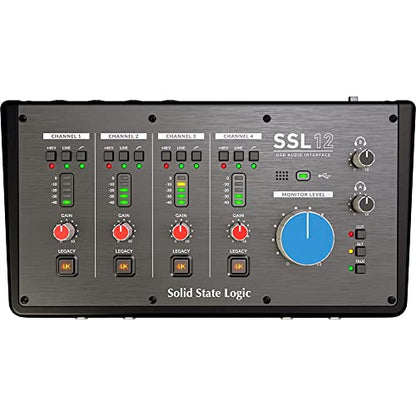 Solid State Logic SSL 12 12-In and 8-Out USB Audio Interface | Studio-Quality Audio for Professional Recording and Mixing