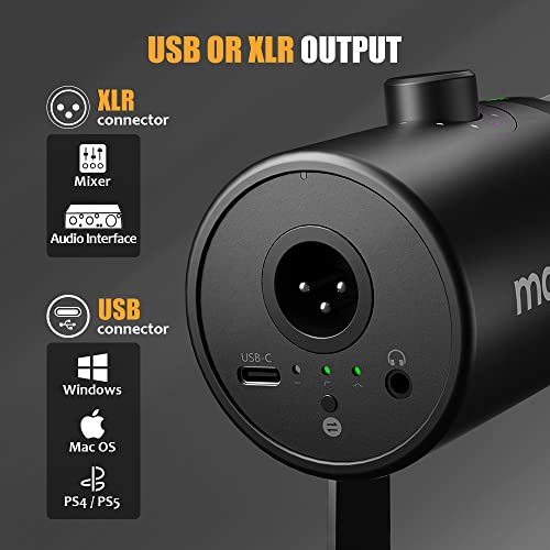 MAONO AU-A04H Microphone and Studio Headphone with PD400X Dynamic Microphone Bundle for Podcast, Studio, YouTube, Live Streaming, Voice-Over