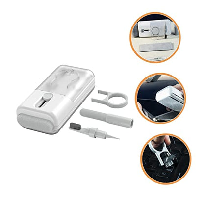 Headphone Cleaning Kit with Keycap Puller, White ABS PC Brush