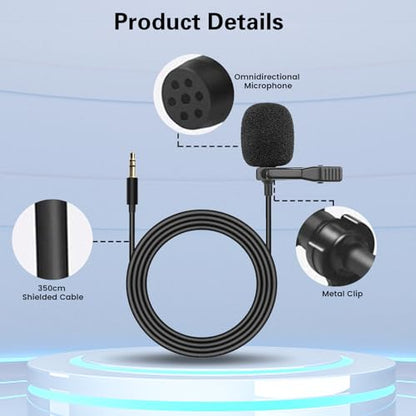 Inefala Car Microphone 3.5mm, Car Radio Mic Replacement for Car Stereo