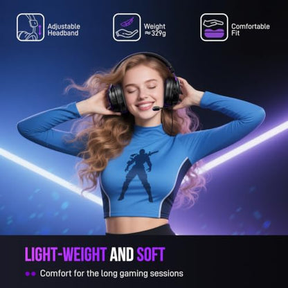 FIFINE H9 Wired Gaming Headset with Microphone, 3.5mm and USB Connectivity - color: Black
