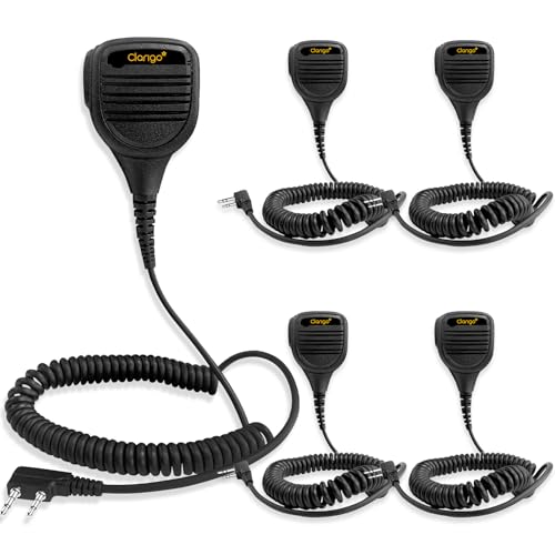 SMKT-1 Shoulder Microphone 5-Pack Wired Speaker Mic Compatible for Baofeng and Kenwood BTECH Retevis Samcom Radios - color: SMKT-1