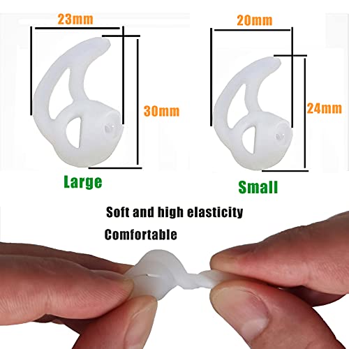 Silicone Fin Ear Mold for Two Way Radio Earpiece Replacement Acoustic Tube | 2 Pairs Large & Small Stabilizer Ear Mold, Air Acoustic Coil Tube, Two-Way Radio, Police & Surveillance Earpieces - size: Fin Shape Small Large