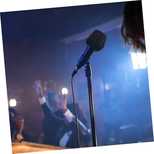 200pcs Disposable Microphone Dust Covers Breathable Non-woven Elastic Fit for Plosive Reduction Black Mic Protectors for Professional Use