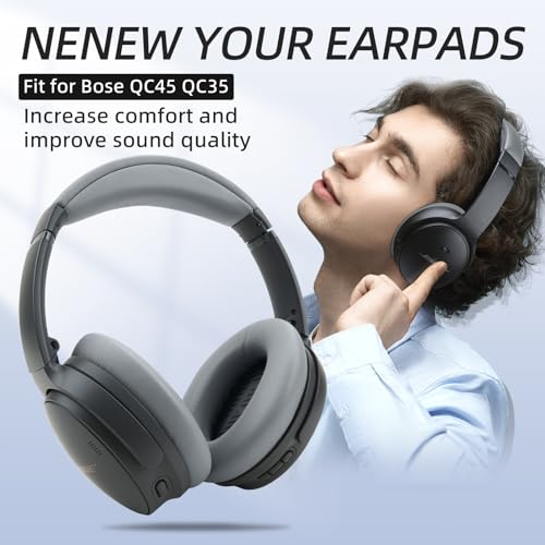 Headband and Earpads Compatible with Bose QuietComfort QC35 QC45 Headphones Waterproof and Sweat-Resistant (Light Gray) - color: Light Gray