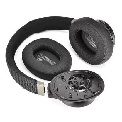 E65 Earpads for JBL Live 650BTNC 660NC E65BTNC Headphone, Replacement Headset Ear Cushion Pads with Memory Foam for 770NC Duet NC Ear Cover Earmuff, Black