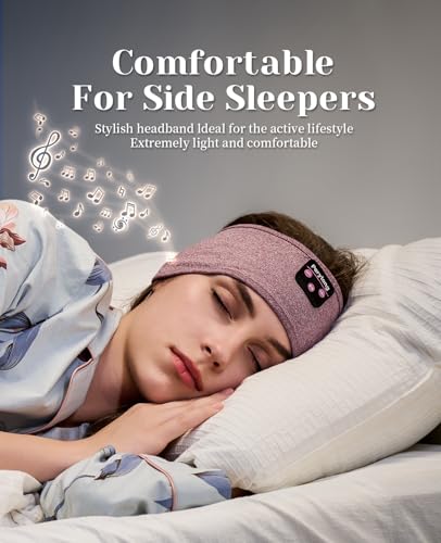 Perytong Sleep Headphones Wireless, Bluetooth Sports Headband Headphones with Ultra-Thin HD Stereo Speakers Perfect for Sleeping,Workout,Jogging,Yoga,Insomnia, Air Travel, Meditation (Purple) - color: Purple