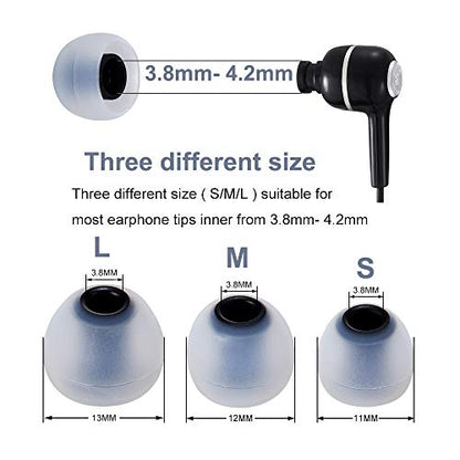 Earbud Tips High Quality Soft Silicone Earbuds Replacement Tips Fit for in-Ear Headphones(inner hole from 3.8mm - 4.0mm earphones)9 Pairs S/M/L,Gray/Black - color: Transparent Black