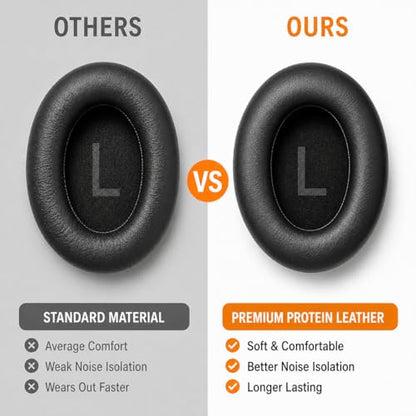 Replacement Ear Pads for Bose 700 NC700, Memory Foam, Black - color: Black