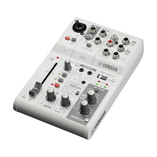 Yamaha AG03MK2 White Live Streaming Kit with mixer/USB interface, condenser microphone, headphones and mic cable - color: White, style: Live Stream Pack