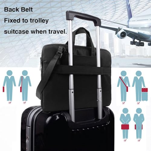 Microphone with Music Note Print Stylish Laptop Bag Portable Single Shoulder Bags Commuting Working Remotely Heading - size: 14 inch