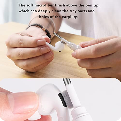 Cleaner Kit for Airpods,Earbuds Cleaning kit for Airpods Pro 1 2 3, Multi-Function Cleaning Tool with Brush for Wireless Earphones Bluetooth Headphones Camera and iPhone(White) - color: White