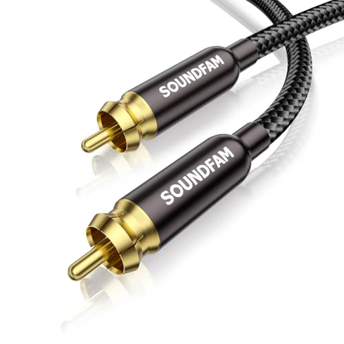 Subwoofer Cable 6ft/2M RCA to RCA Audio Cable 24K Gold-Plated Cotton Braided Double Shielded Digital Analogue Supports Amplifiers,Home Theater,Hi-Fi Systems,Subwoofer - size: 6ft/2M, style: Subwoofer Cable M/M