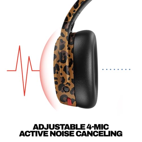 Skullcandy Crusher ANC 2 Noise Cancelling Wireless Headphones - Leopard | Multi-Sensory Crusher Bass, Over-Ear Fit, Bluetooth, 60 Hours Battery, Working Out, Gym, Travel, Studying, Music, Gaming - color: Leopard