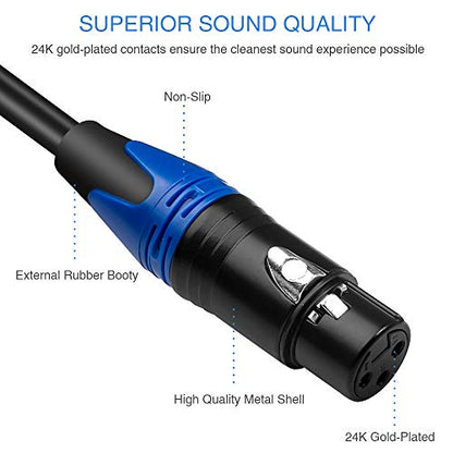 XLR Female to 1/4 Inch 6.35mm TRS Stereo Jack Cable, 3 Pin Female XLR to Quarter inch Balanced Interconnect Patch Cord (10 Feet) - size: 10 Feet