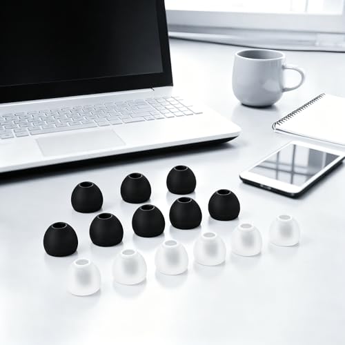 24 Pairs Silicone Ear Bud Replacement Tips,Earbud Tips Covers S/M/L Sizes | Universal Earbud Covers Compatible with Most in-Ear Headphones, Noise Isolation Ear Gels Cushion Replacement Kit