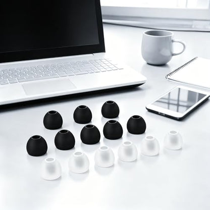 24 Pairs Silicone Ear Bud Replacement Tips,Earbud Tips Covers S/M/L Sizes | Universal Earbud Covers Compatible with Most in-Ear Headphones, Noise Isolation Ear Gels Cushion Replacement Kit