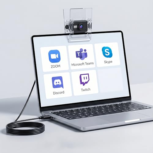720P USB HD Webcam with Microphone， Web Camera for PC，with Auto White Balance for Video Calls, Live Streaming Gaming & Online Meetings ，USB Streaming Camera - color: Transparent