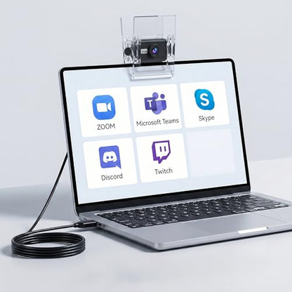 720P USB HD Webcam with Microphone， Web Camera for PC，with Auto White Balance for Video Calls, Live Streaming Gaming & Online Meetings ，USB Streaming Camera - color: Transparent