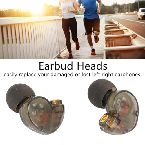 2 Pcs MMCX Interface Replacement Earbud Heads Detachable HiFi Earphone Head with Comfortable Fit for SE215 SE315 SE535(Black) - color: Black