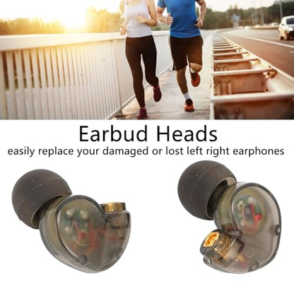 2 Pcs MMCX Interface Replacement Earbud Heads Detachable HiFi Earphone Head with Comfortable Fit for SE215 SE315 SE535(Black) - color: Black